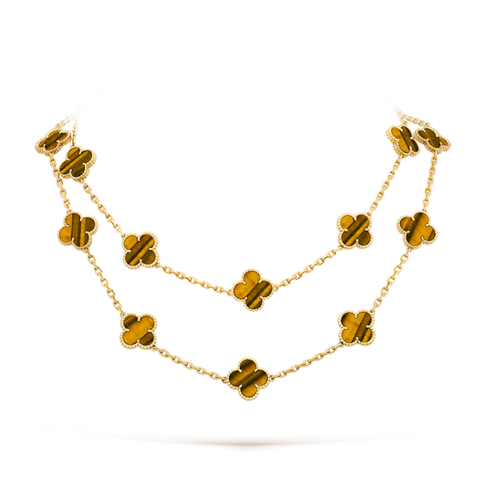 [Royal Jewellery]CLOVER 20 MOTIFS TIGER EYE ROSE GOLD