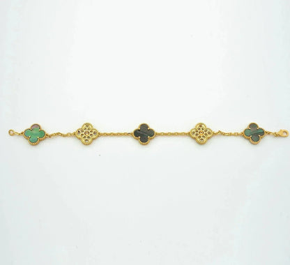 [Royal Jewellery] CLOVER 5 MOTIF GRAY MOP BRACELET COLLECTION