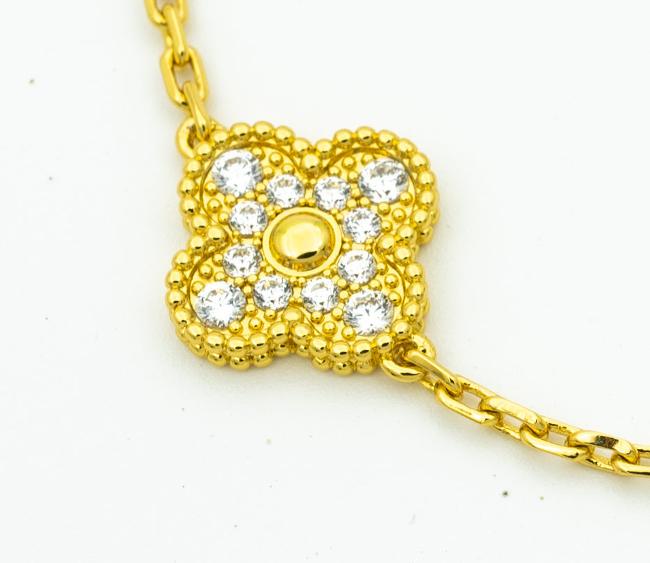 [Royal] CLASH & Clover Laser 5-Motif & LOVE Brushed Bracelet Stack Set