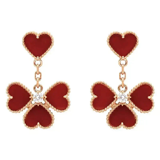 [Royal Jewellery]SWEET CLOVER CARNELIAN EARRINGS