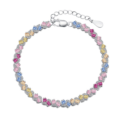 [Royal Jewellery]Ornate Colorful Flower Shape Party Bracelet