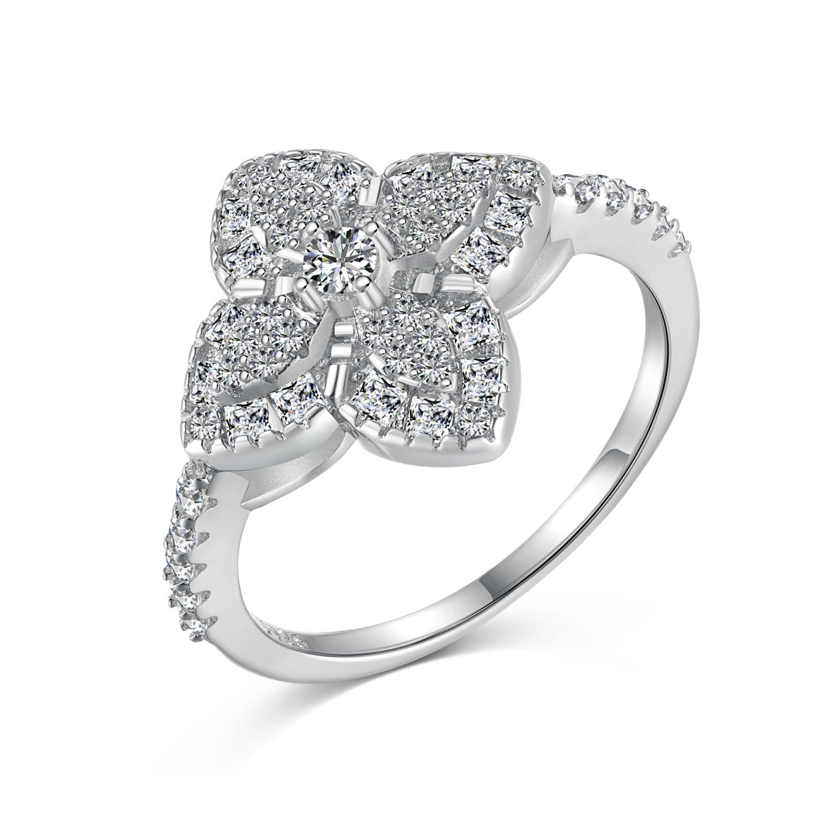 [Royal Jewellery]Luxurious Colorful Flower Shape Banquet Ring