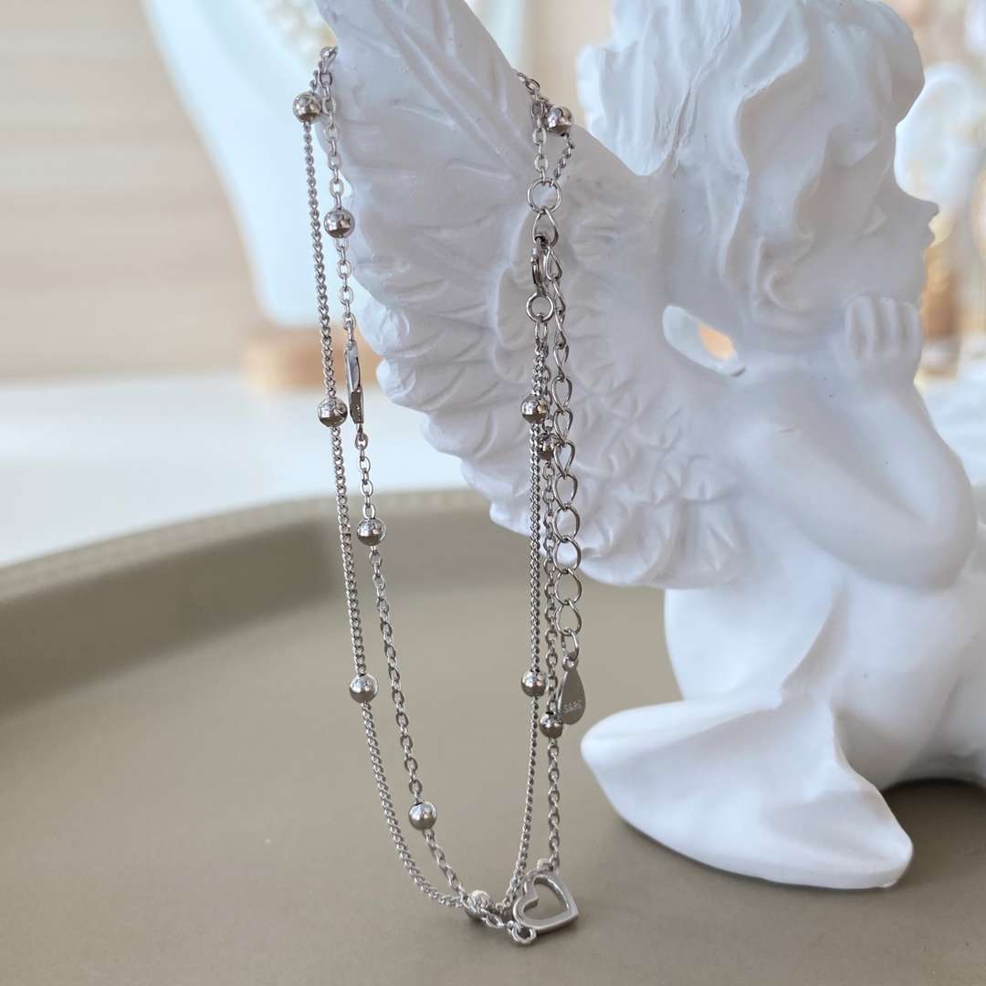 [Royal Jewellery]Dainty Double Layer Love Heart Bracelet