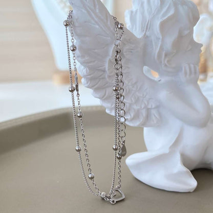 [Royal Jewellery]Dainty Double Layer Love Heart Bracelet