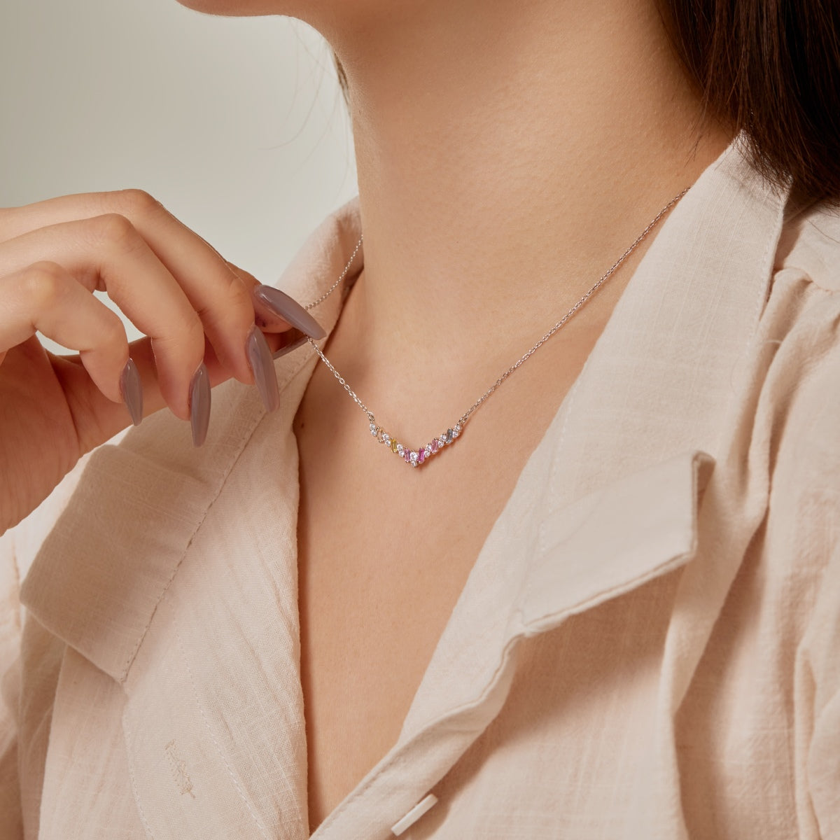 [Royal Jewellery]Dazzling Rainbow Necklace
