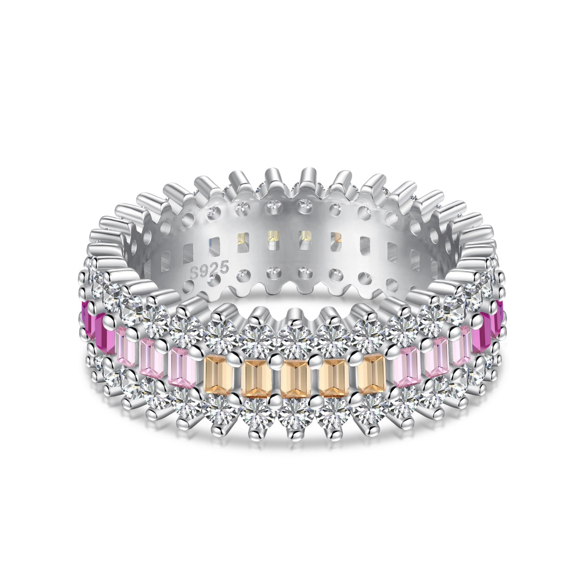 [Royal Jewellery]Ornate Colorful Radiant Cut Daily Ring
