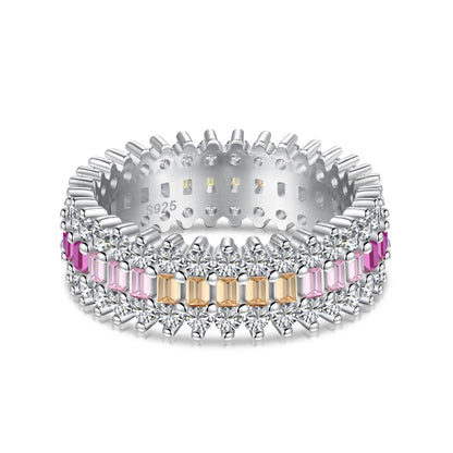 [Royal Jewellery]Ornate Colorful Radiant Cut Daily Ring