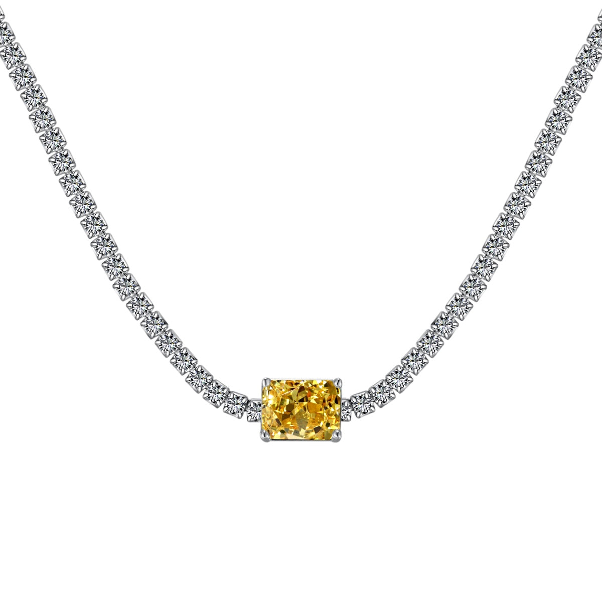 [Royal Jewellery]2.0 carat Ornate Emerald Cut Necklace