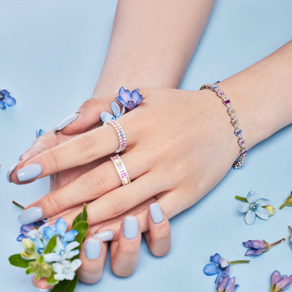 [Royal Jewellery]Dainty Kaleidoscopic Emerald Cut Daily Ring