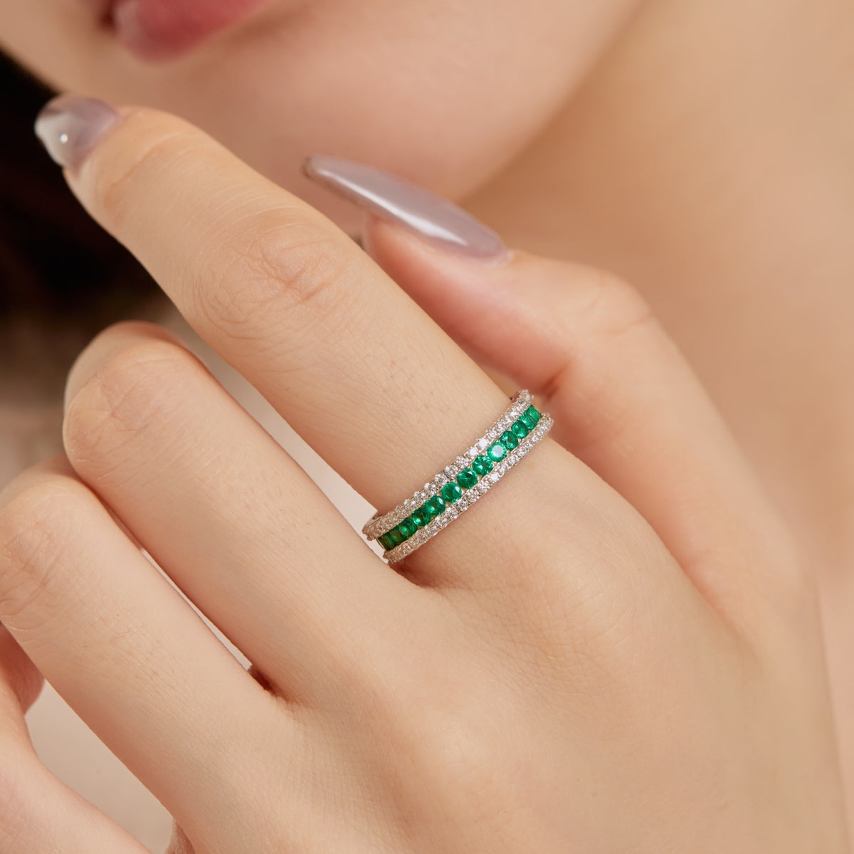 [Royal Jewellery]Delicate Colorful Round Cut Daily Ring