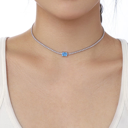 [Royal Jewellery]2.0 carat Ornate Emerald Cut Necklace