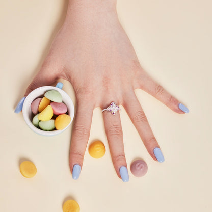 [Royal Jewellery]Luxurious Colorful Flower Shape Banquet Ring