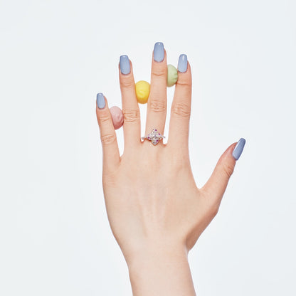 [Royal Jewellery]Luxurious Colorful Flower Shape Banquet Ring