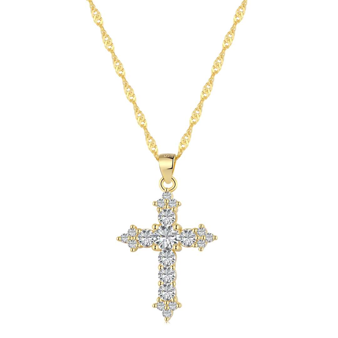[Royal Jewellery]Delicate Cross Shape Necklace