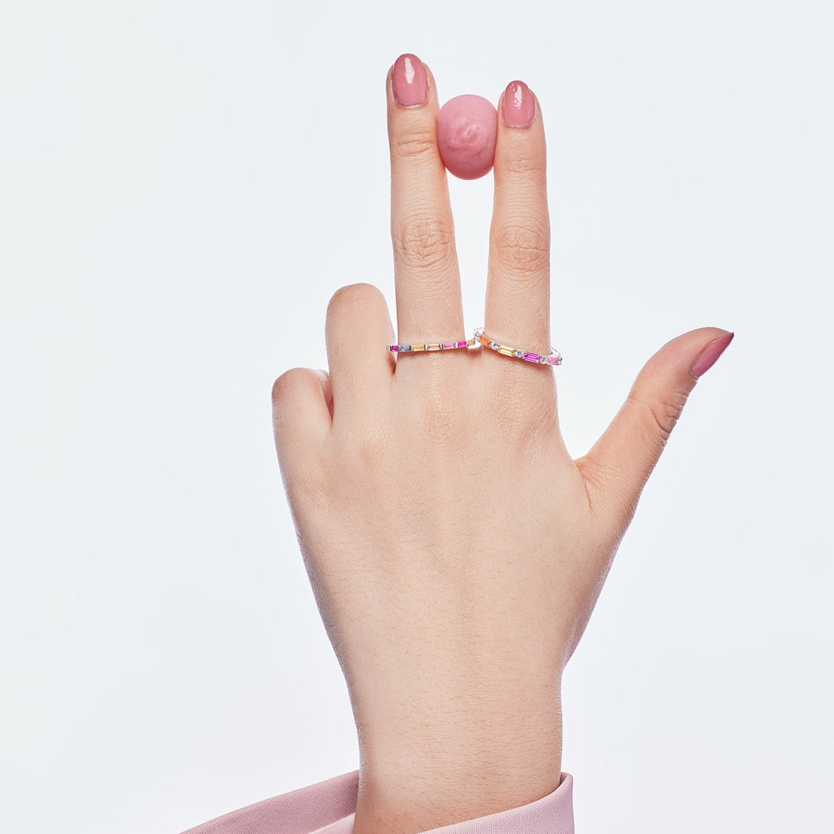 [Royal Jewellery]Exquisite Multicolored Emerald Cut Daily Ring