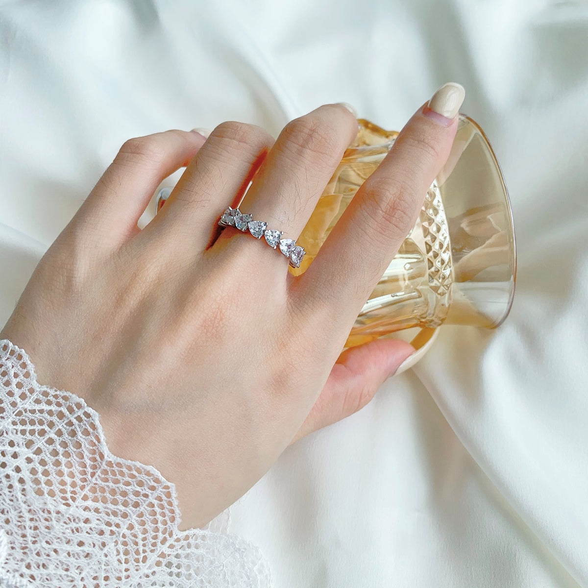 [Royal Jewellery]0.25 Carat Radiant Romance Heart Cut Lover Ring