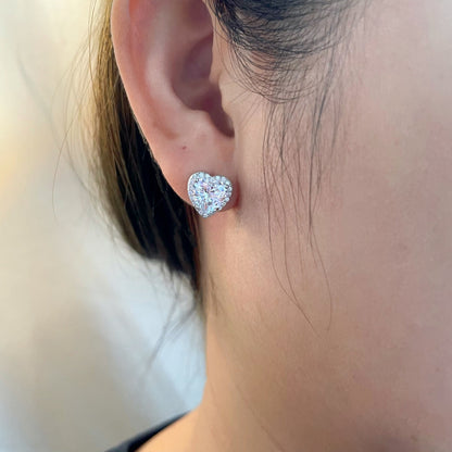 [Royal Jewellery]Sparkling Heart Shape Lover Earrings