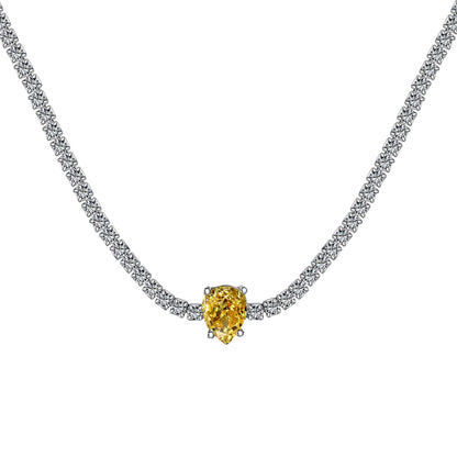 [Royal Jewellery]1.0 carat Unique Pear Cut Tennis Necklace