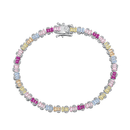 [Royal Jewellery]Delicate Colorful Emerald Cut Party Bracelet