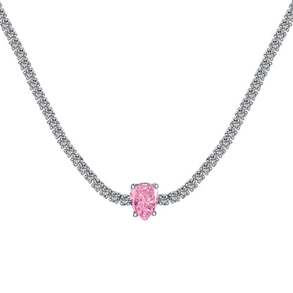 [Royal Jewellery]1.0 carat Unique Pear Cut Tennis Necklace