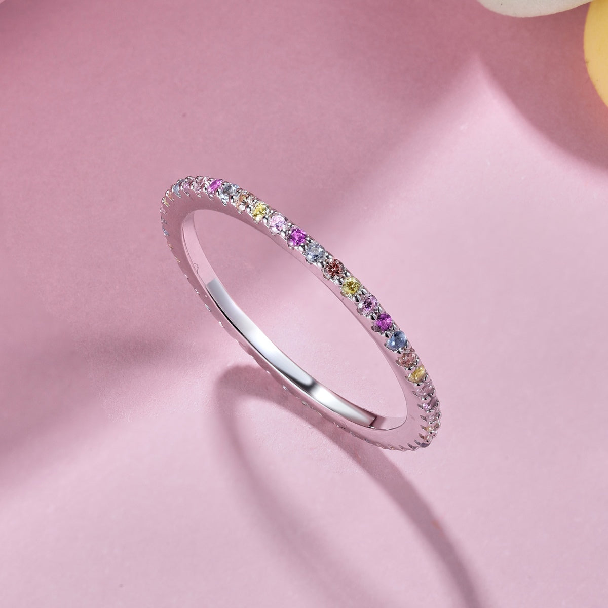 [Royal Jewellery]Ornate Colorful Round Cut Tennis Ring