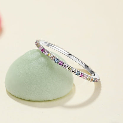 [Royal Jewellery]Ornate Colorful Round Cut Tennis Ring