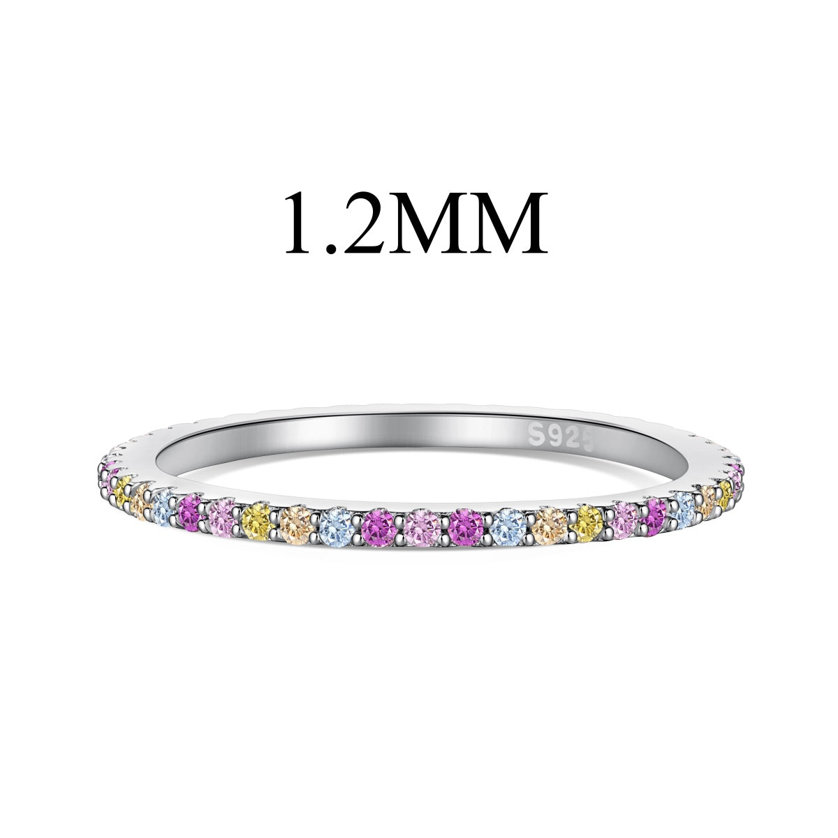 [Royal Jewellery]Ornate Colorful Round Cut Tennis Ring