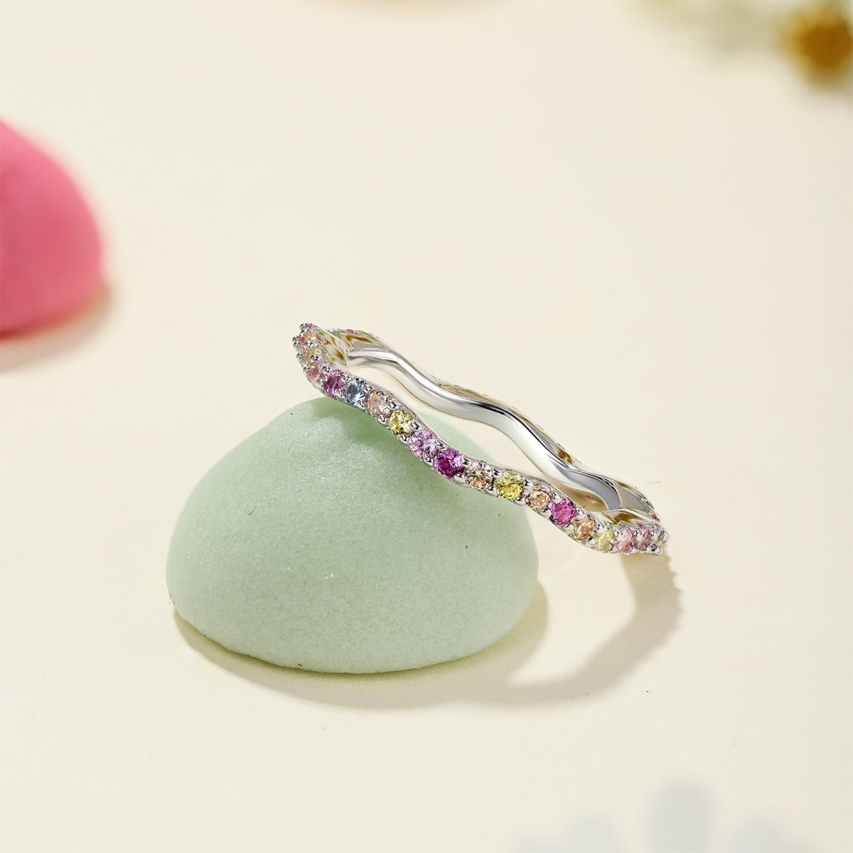 [Royal Jewellery]Dainty Colorful Round Cut Party Ring