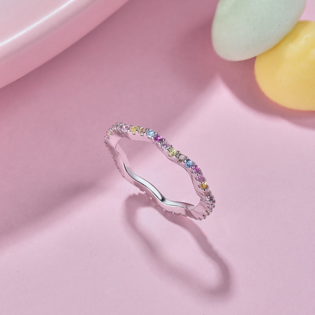 [Royal Jewellery]Dainty Colorful Round Cut Party Ring