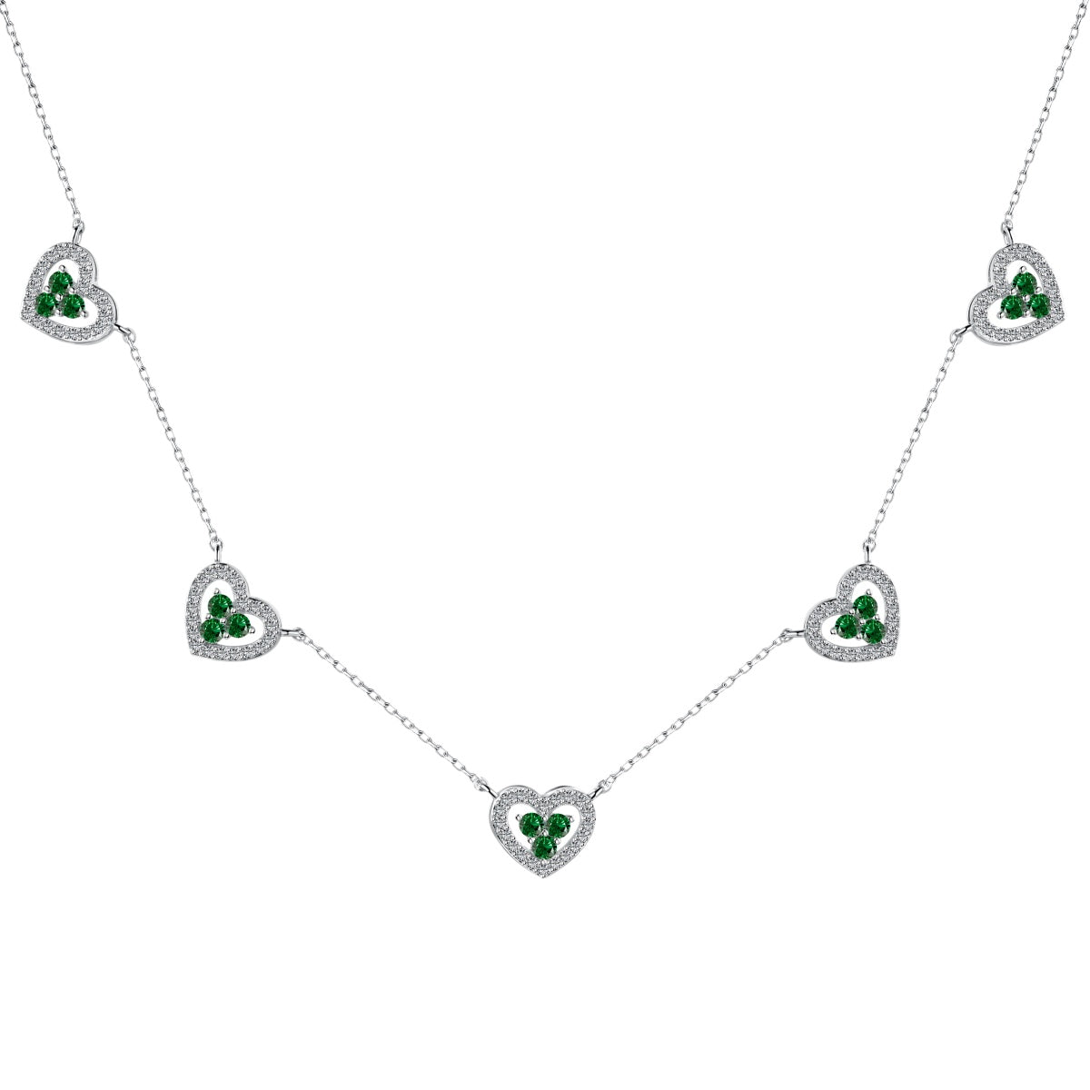 [Royal Jewellery]Sparkling Five Heart Necklace