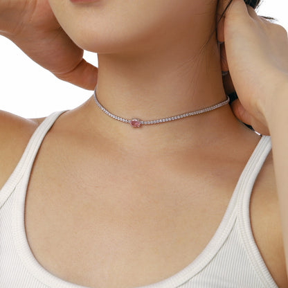 [Royal Jewellery]1.0 Carat Shining Oval Cut Necklace
