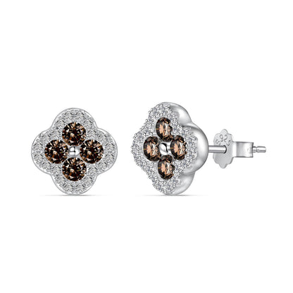 [Royal Jewellery]Four-Leaf Clover Flower Shaped Earrings