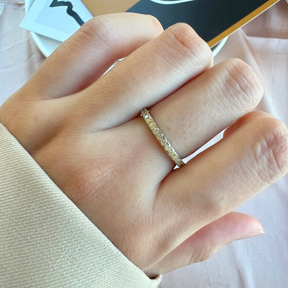 [Royal Jewellery]Delicate Sparkling Round Cut Daily Ring
