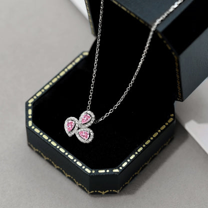 [Royal Jewellery]Elegant Flower Shape Pear Cut Necklace
