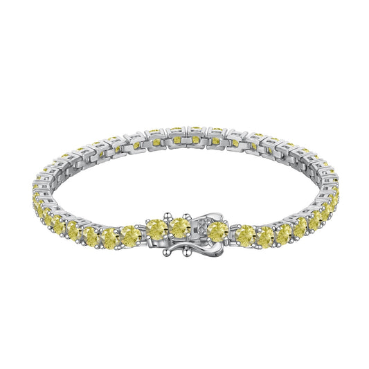 [Royal Jewellery]Ornate Dazzling Round Cut Tennis Bracelet