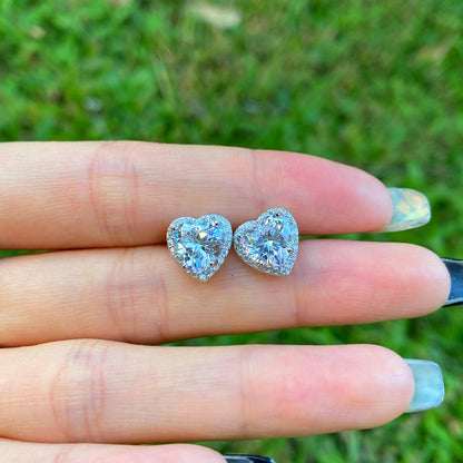 [Royal Jewellery]Sparkling Heart Shape Lover Earrings