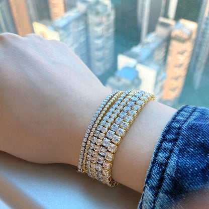 [Royal Jewellery]Sparkling Radiant Princess Cut Tennis Bracelet