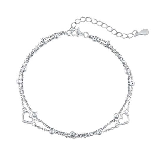 [Royal Jewellery]Dainty Double Layer Love Heart Bracelet