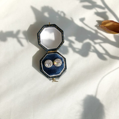 [Royal Jewellery]Classic Princess Round Shape Earrings