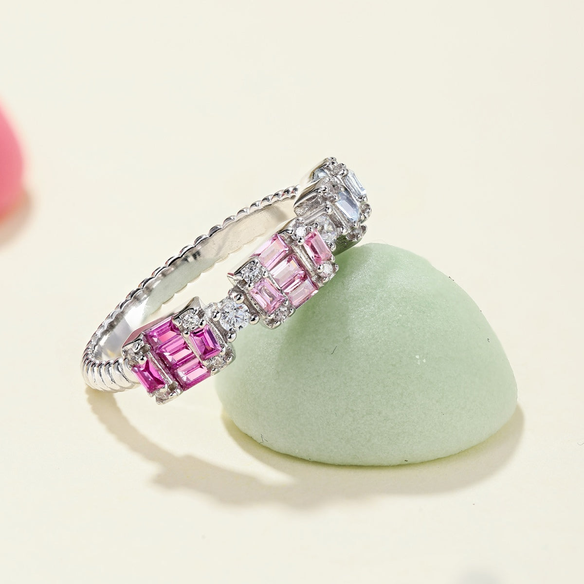 [Royal Jewellery]Unique Colorful Emerald Cut Party Ring