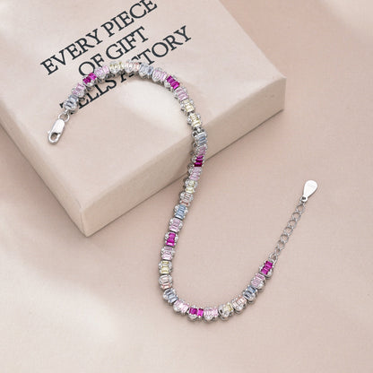 [Royal Jewellery]Delicate Colorful Emerald Cut Party Bracelet