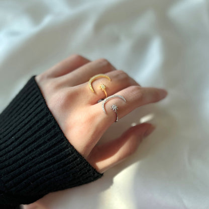 [Royal Jewellery]Eternity Moon & Star Ring