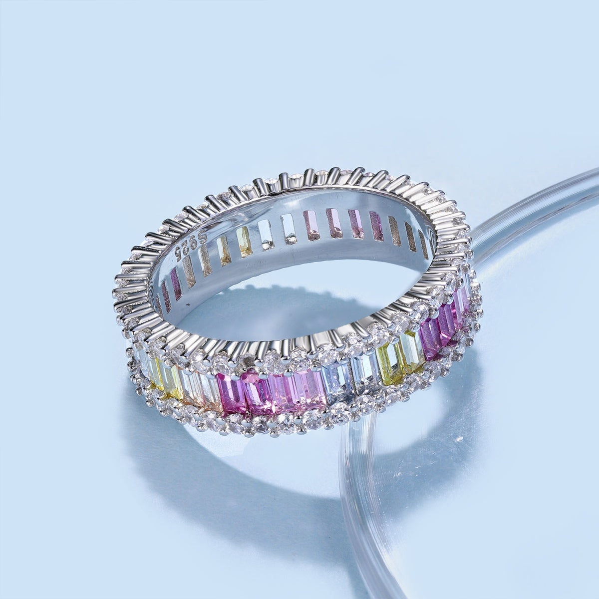 [Royal Jewellery]Dainty Kaleidoscopic Emerald Cut Daily Ring
