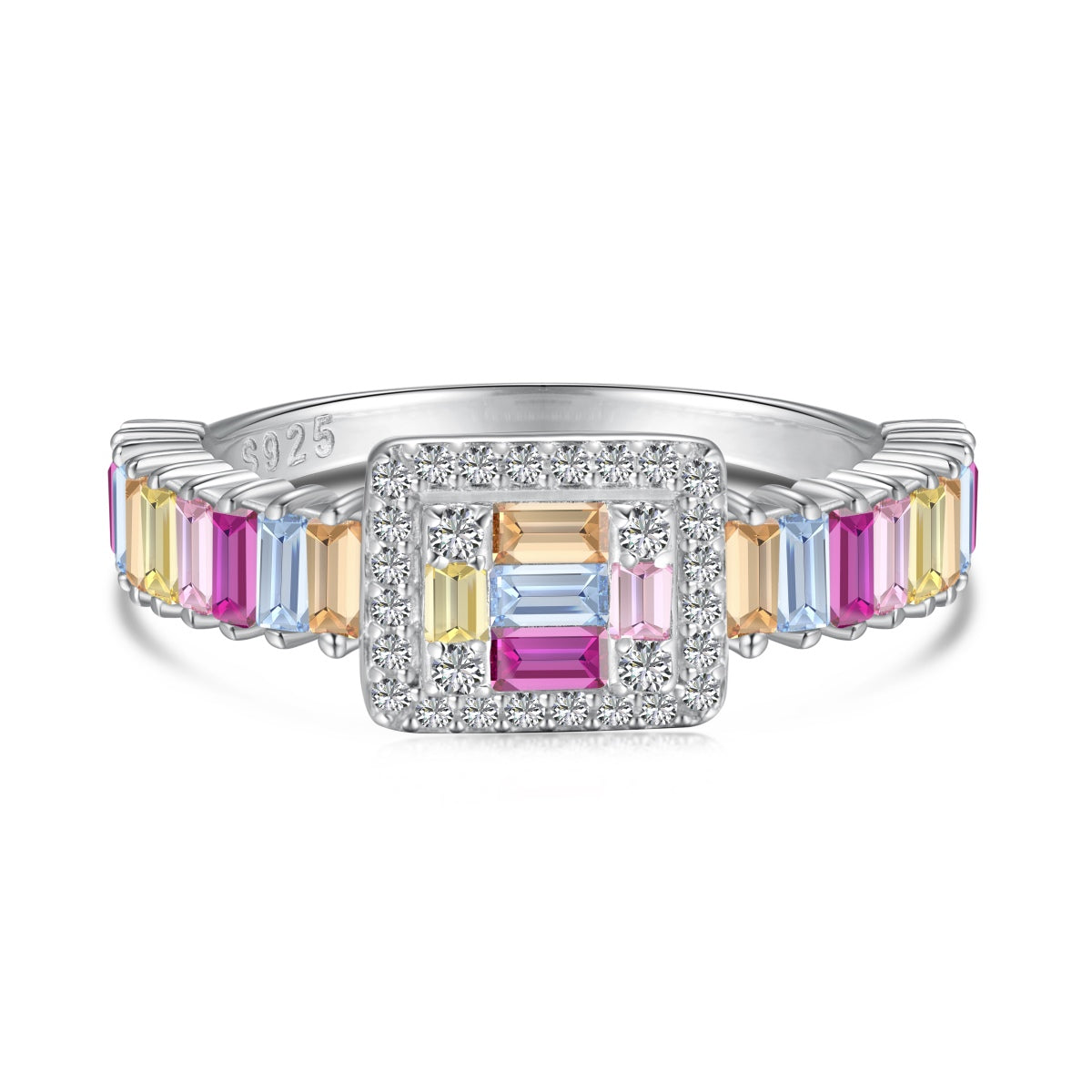 [Royal Jewellery]Exquisite Colorful Radiant Cut Party Ring