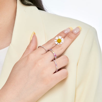 [Royal Jewellery]Ornate Colorful Round Cut Tennis Ring