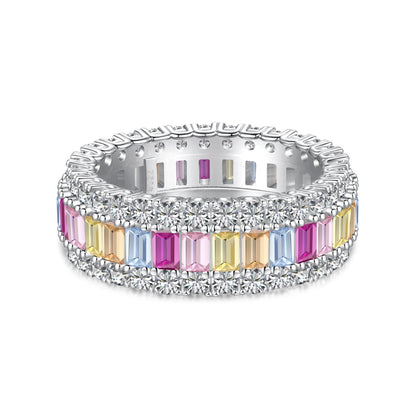 [Royal Jewellery]Dainty Colorful Radiant Cut Daily Ring