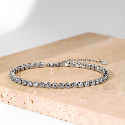 [Royal Jewellery]Ornate  Sparkling Round Cut Daily Bracelet