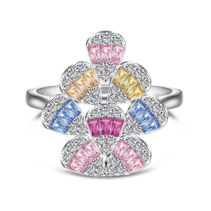 [Royal Jewellery]Sparkling Colorful Water Drop Shape Daily Ring