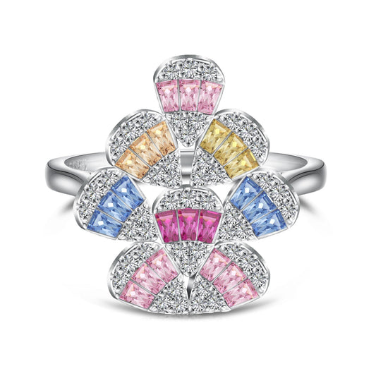 [Royal Jewellery]Sparkling Colorful Water Drop Shape Daily Ring