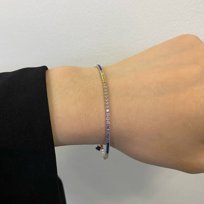 [Royal Jewellery]Radiant Shinning Princess Cut Tennis Bracelet